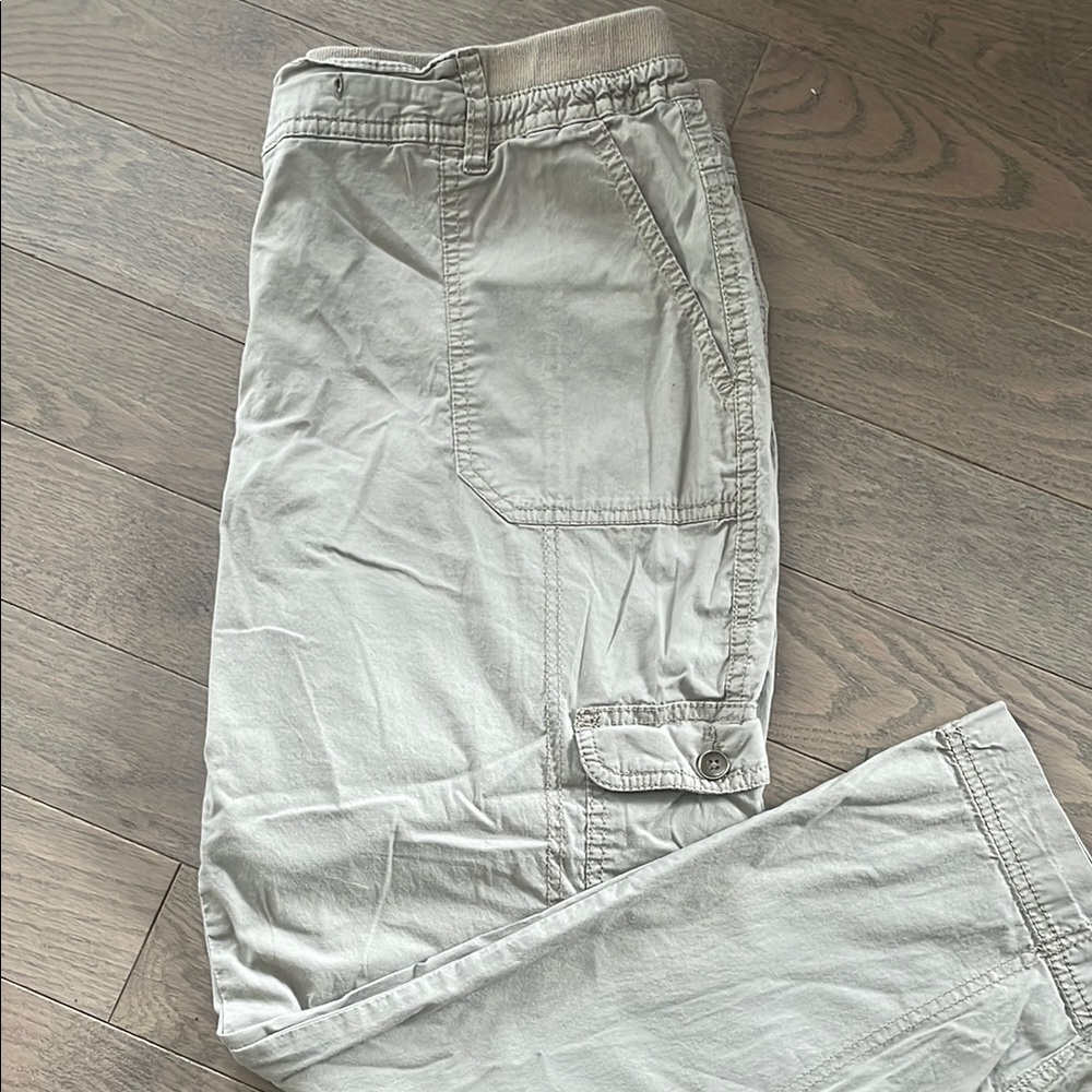 George Light Gray Capri Cargo Pants Elastic Waist Womens 14 - Picture 8 of 14